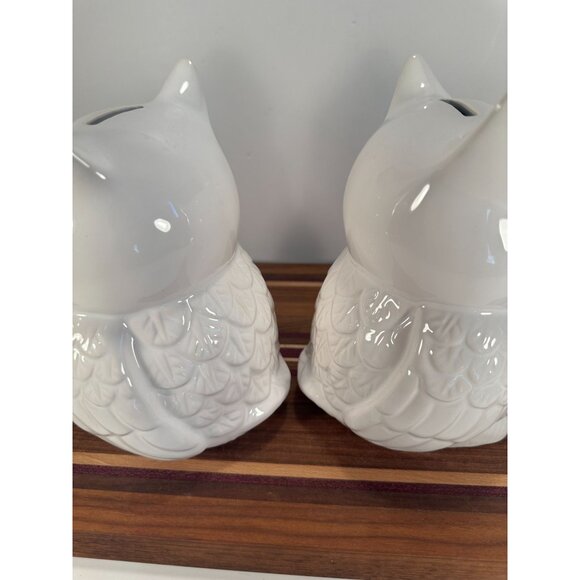 Set of 2 Ceramic Owl Coin Banks - Picture 3 of 7